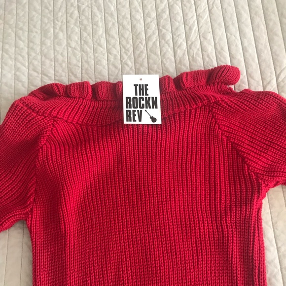 NWT red off the shoulder sweater. - Picture 2 of 2